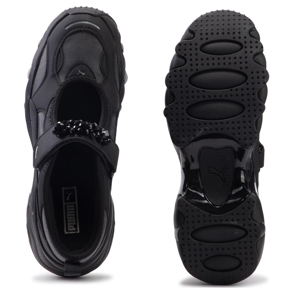 Puma Retro Hollow Out Thick Sole Mary Jane Low Top Casual Shoes Women sneaker Black Silver 399002-01