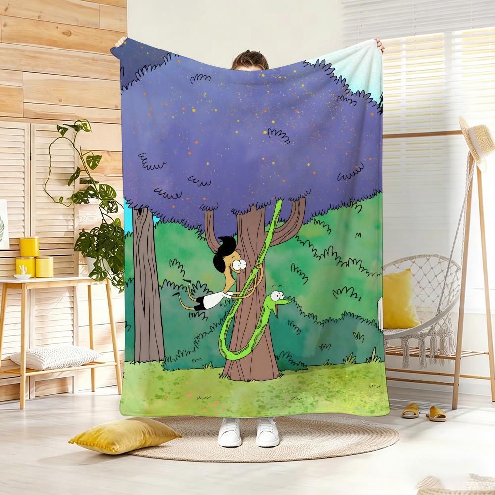2Dhand Drawn Cartoon S-Sanjay And Craig Throw Lightweight 240G Flannel Blanket Soft Skin-Friendly For Summer Cooling
