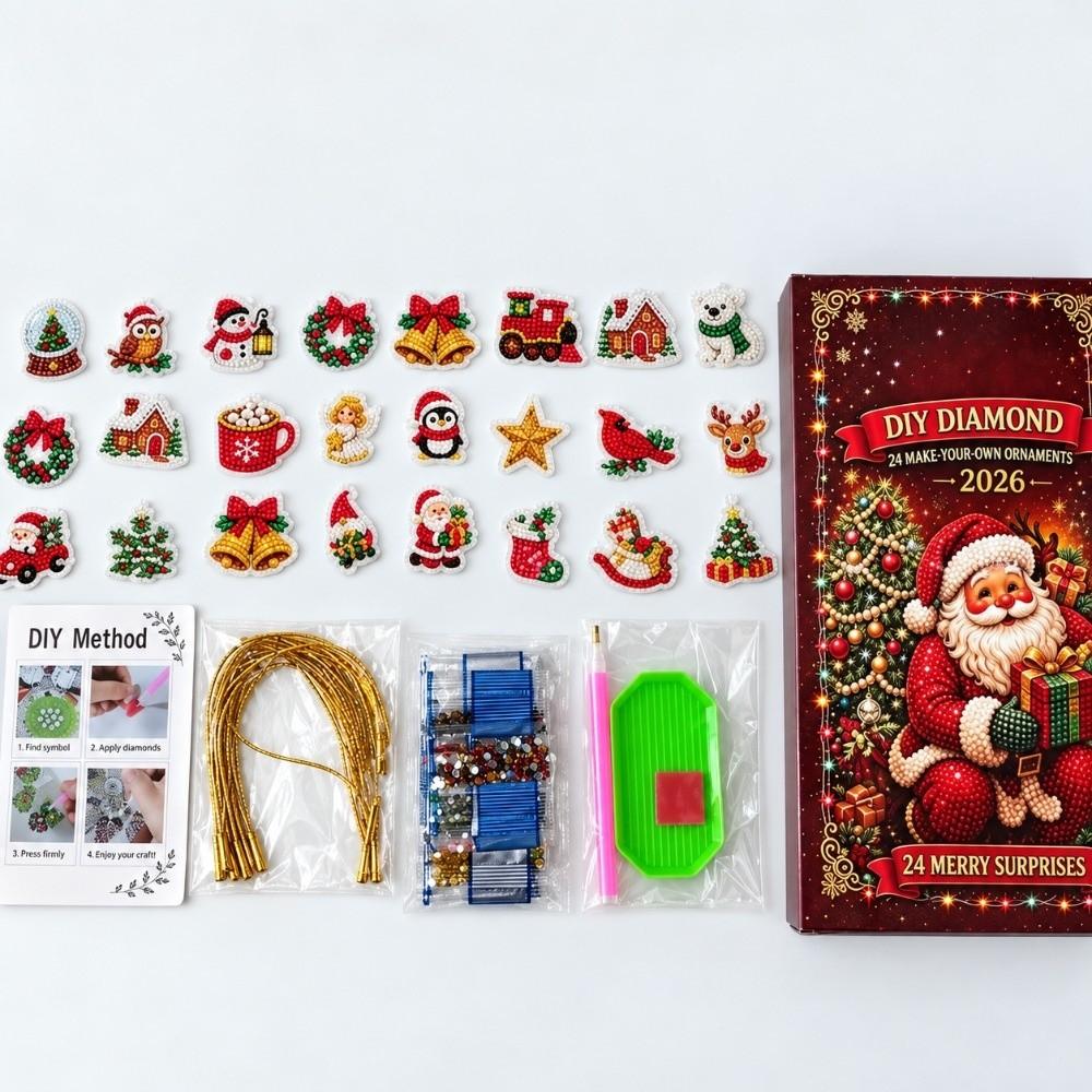 Shiny Christmas Themed Pendant Set Hanging Decorr Christmas Advent Calendar