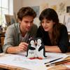 Couple Penguin Figurine Cute Romantic Resin Penguin Lovers Statue Home Decor For Christmas Birthday Valentines Day