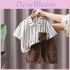 Stylish Summer 2023 Boys Two Piece Set Featuring Trendy Short Sleeve Shirt And Shorts