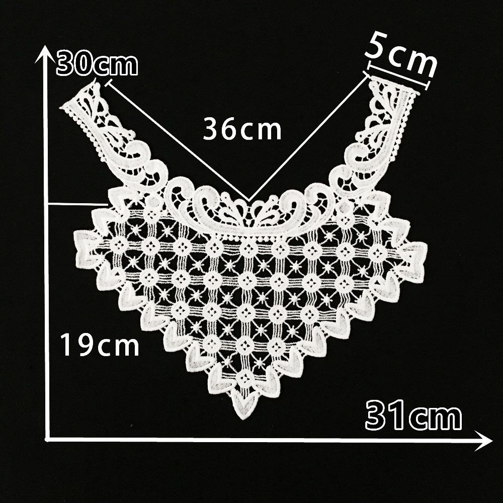 Bílá I Mléčné hedvábí Výšivka Dutý límec Šicí krajka DIY Dekorace s oděvními doplňky Límcové doplňky