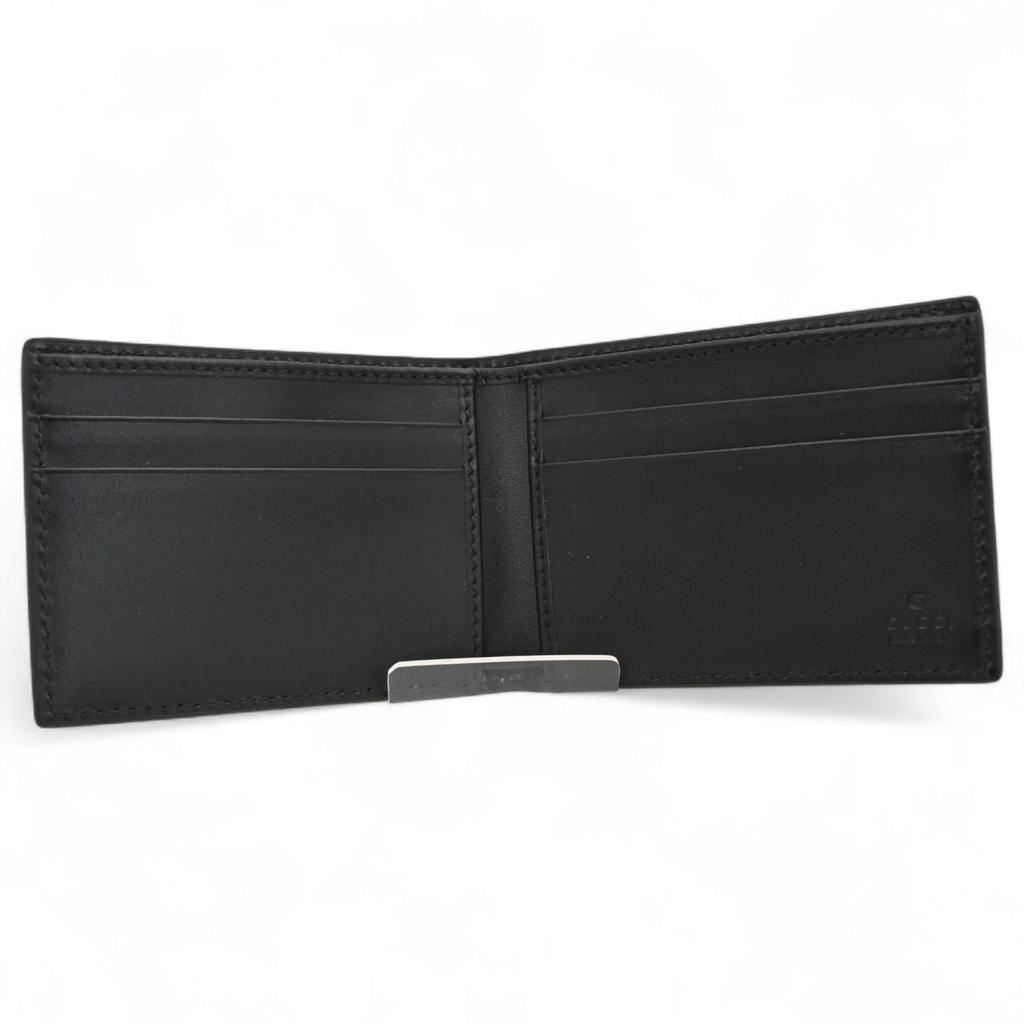 Auth GUCCI GG Embossed Bifold Wallet Leather Black 625559 gu9923ss