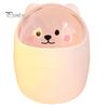 Trash Can Colorful Cartoon Bear Design Large-capacity Transparent Flap Top Multi-purpose Food Residue Storage Bin