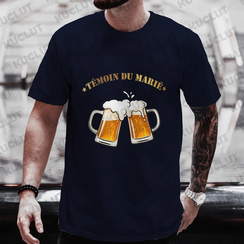 Französische Herren Groom Squad Evg Team Trauzeuge T-Shirt Mode Bier Grafik Y2k Tops Single Abschied Hochzeit Junggesellenabschied Hirschparty T-Shirts