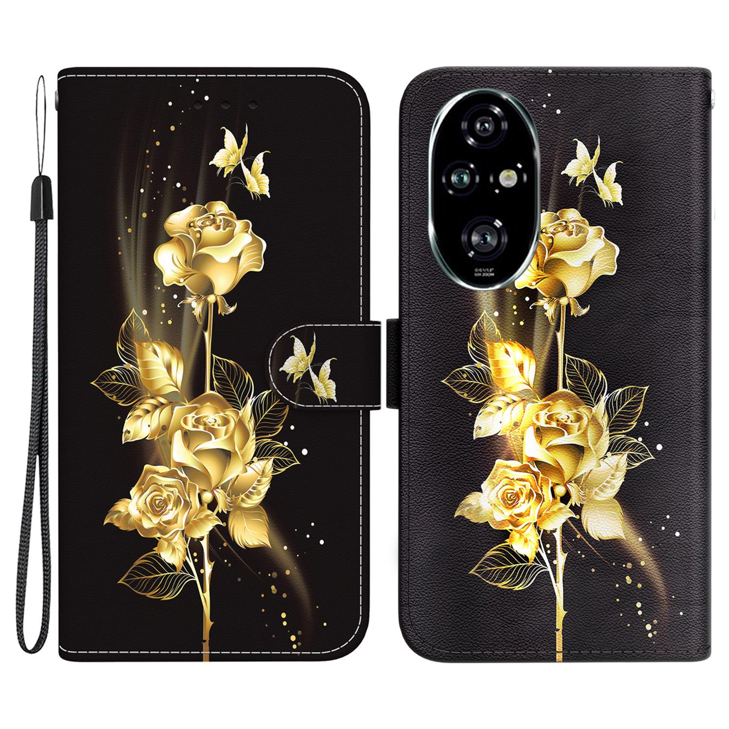 

For Honor 200 Pro 5G Stand Case Pattern Print Leather Wallet Phone Cover A