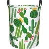 Cactus Pattern Round Laundry Hamper Storage Basket Toys Clothes Organizer Bin For Home Bathroom Bedroom Dorm Nursery, 62l