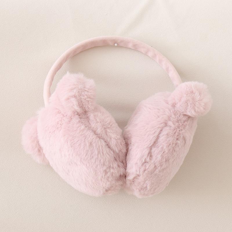 Japanische Süße und Niedliche Mädchen Pelzige Ohrenschützer kawaii einfarbig Vielseitiger Schal mit Schleife Winter Neu Warmes Zubehör Handschuhe