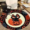 1PC Halloween Pumpkin Office Round Rug, Non slip, Soft and Durable Office Rug for Interior Decoration, Perfect for Office