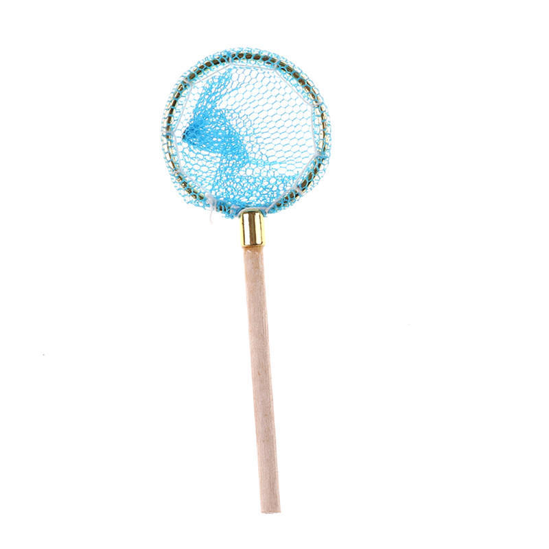 Dollhouse Miniature Wood Fishing Net Life Scene Decoration Outdoor Sports Toy