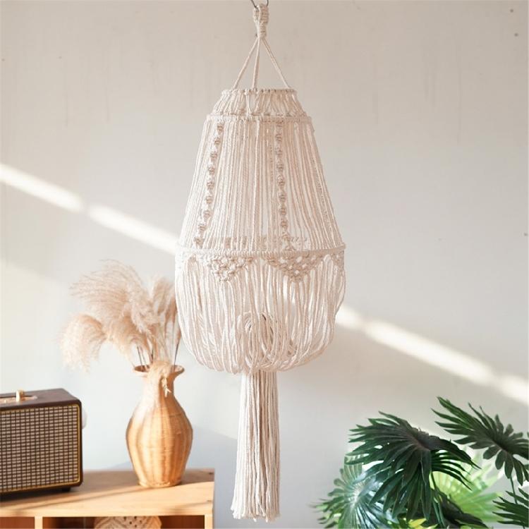 Stylish Handmade Cotton Rope Lampshade Pendants Natural Beauties Light Shade Decors Perfect for Home Decors Enthusiasts