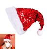 Christmas Santa Hats with Furry Brim Caps New Year Party Cosplay Accessories