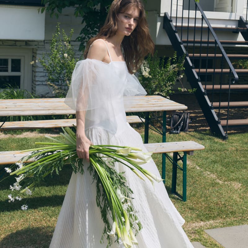 PAUL&ALICE MESH SLEEVE BAND / WHITE