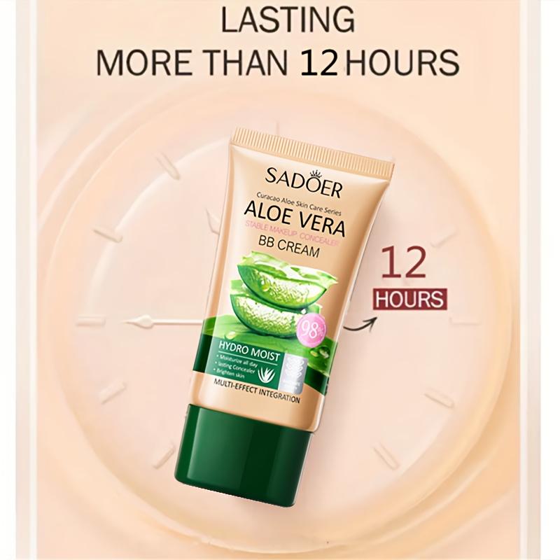 Aloe Vera BB Cream – Feuchtigkeitsspendende und kaschierende Foundation, wasserfest, leichte Deckkraft, für alle Hauttypen, feuchtigkeitsspendende Formel mit Aloe-Extrakt