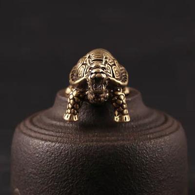 Dragon Turtle Casting Animal Figurine Abstract Style Metal Retro Sculpture