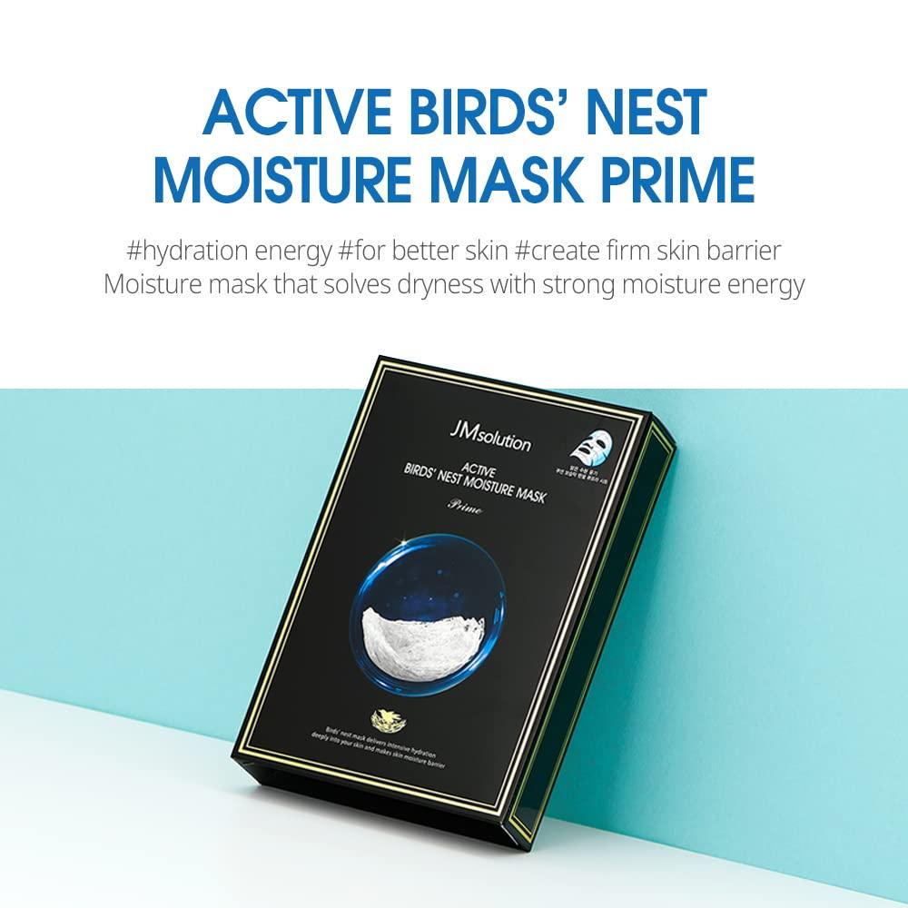 JMSOLUTION ACTIVE BIRDS' NEST MOISTURE MASK, Nawilżanie, Kbeauty, Koreańskie kosmetyki, próbka