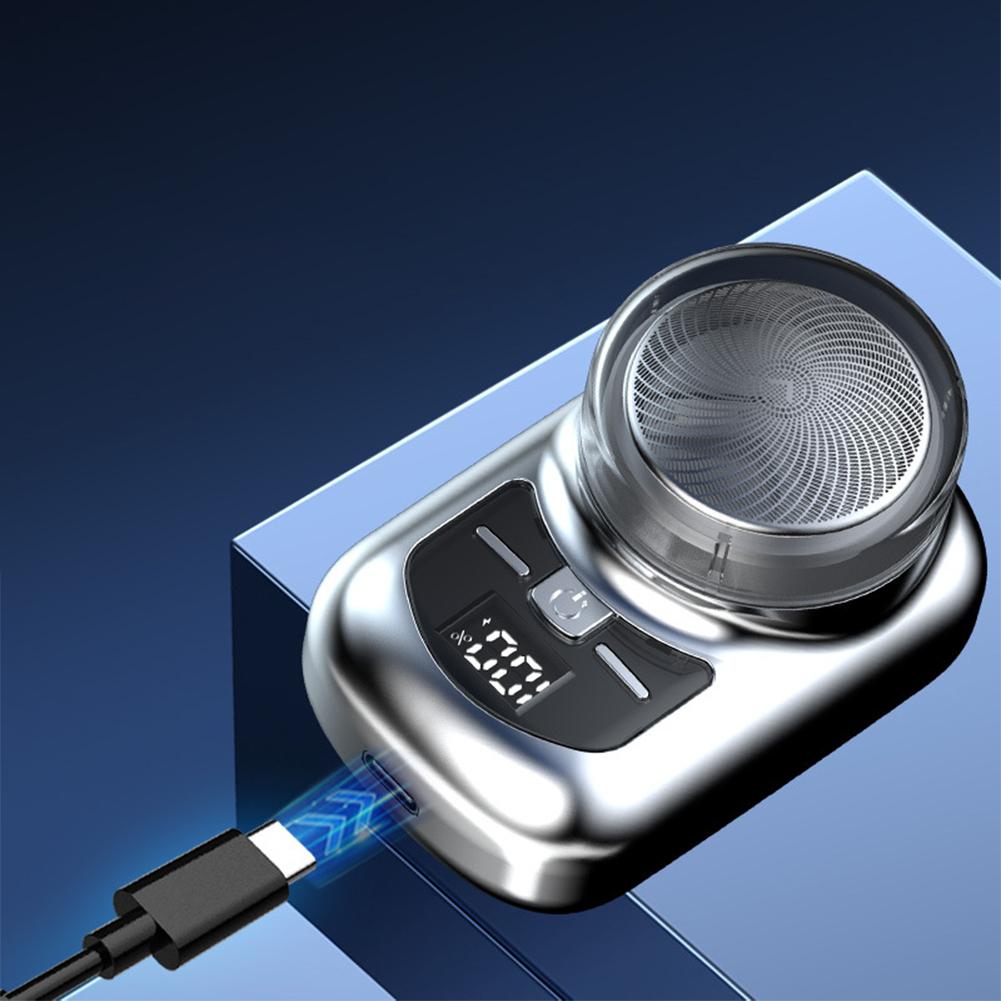 Tragbarer Mini-Elektrorasierer, 180 mAh, digitale Leistungsanzeige, Bartschneider, wiederaufladbar über USB, zum Entfernen von Brust- und Körperhaaren
