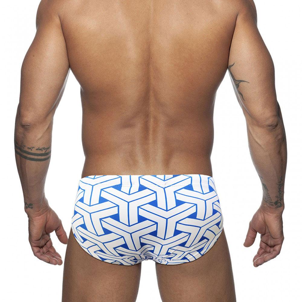 Men Swim Briefs Trunks Color Blocking Fashion Print Tight Fit Sexy Swimwear Beach Wear Tanning Surfing GYM