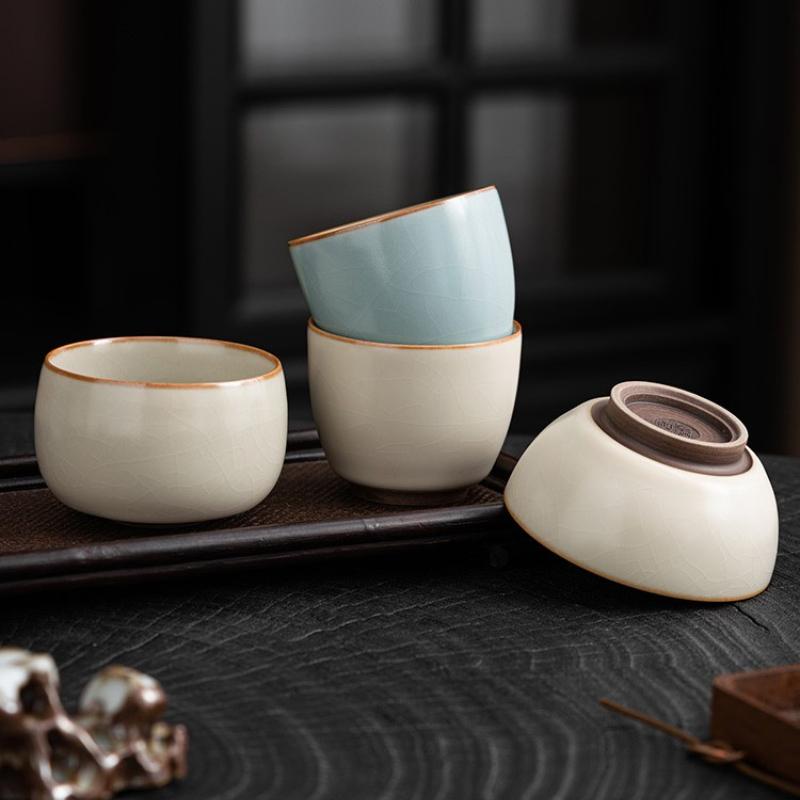 Ru Klin Master Cups Ceramic Tea Bowl Small Tasting Mugs Chinese Kung Fu Gongfu Teaware Sets Household Drinkware Tea Ceremony