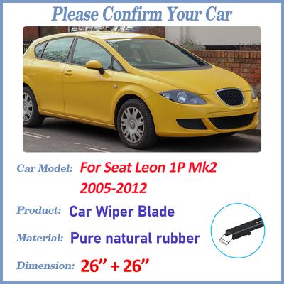 Car Wiper Blades For Seat Leon 1P 2007 Mk2 Car Accessories 2005-2012 Durable Front Windshield Windscreen Wipers Flat Wiper Blade
