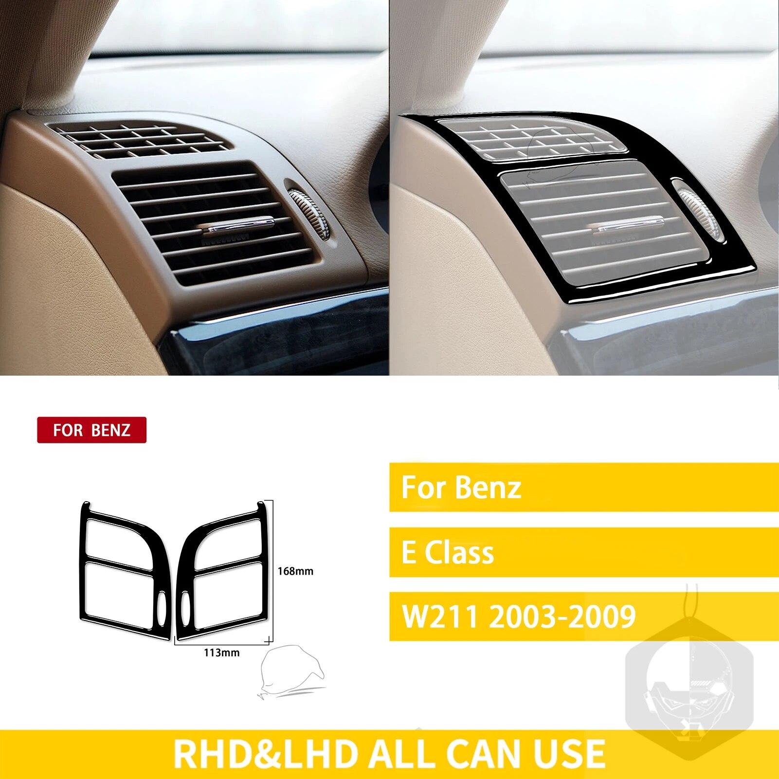 

Для Benz E Class W211 2003-2009 аксессуары автомобильный черный салонный прибор отделка воздуховыпускного отверстия наклейка пластиковое украшение чёрный