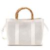 Bamboo Handle X Perforated Tote Bag 2613111016 [Kuuko] 2-Way Off-White (200)