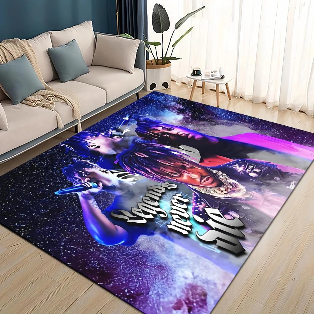 HD Juice WRLD 999 3D Legend Rapper Star Rug Carpet for Living Room Bedroom Home Decor,kids Play Non-slip for Sofa Doormat