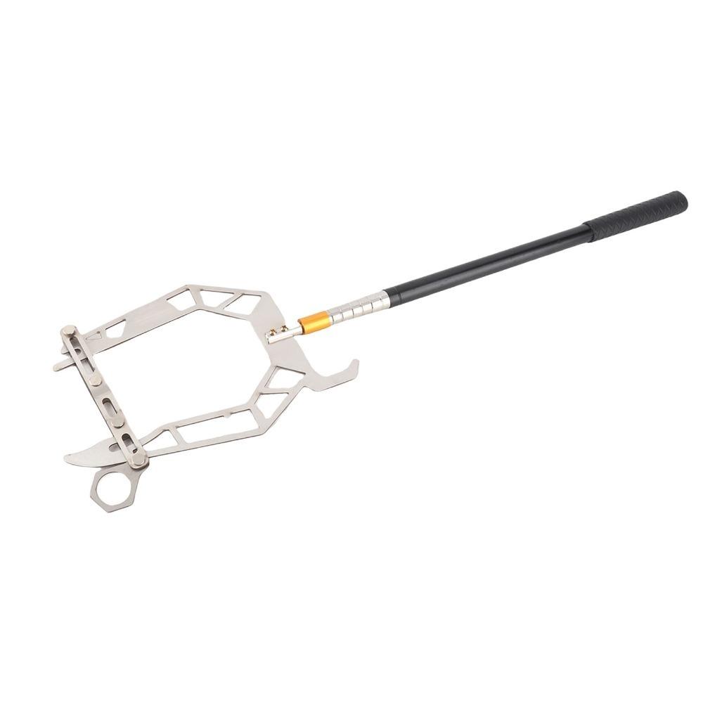 Telescopic Mooring Hook Long Distance Threader Tool Convenient Dock Hook Marine Use серебряный