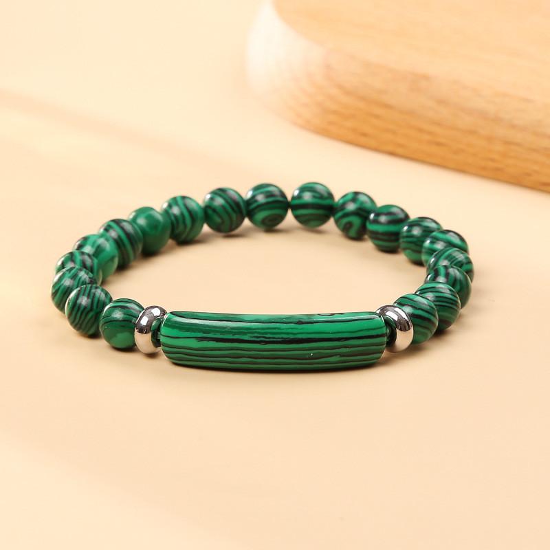 Braccialetto con Perline di Cristallo di Agata Geometrica con Design Artigianale per Accessorio Moda Unisex