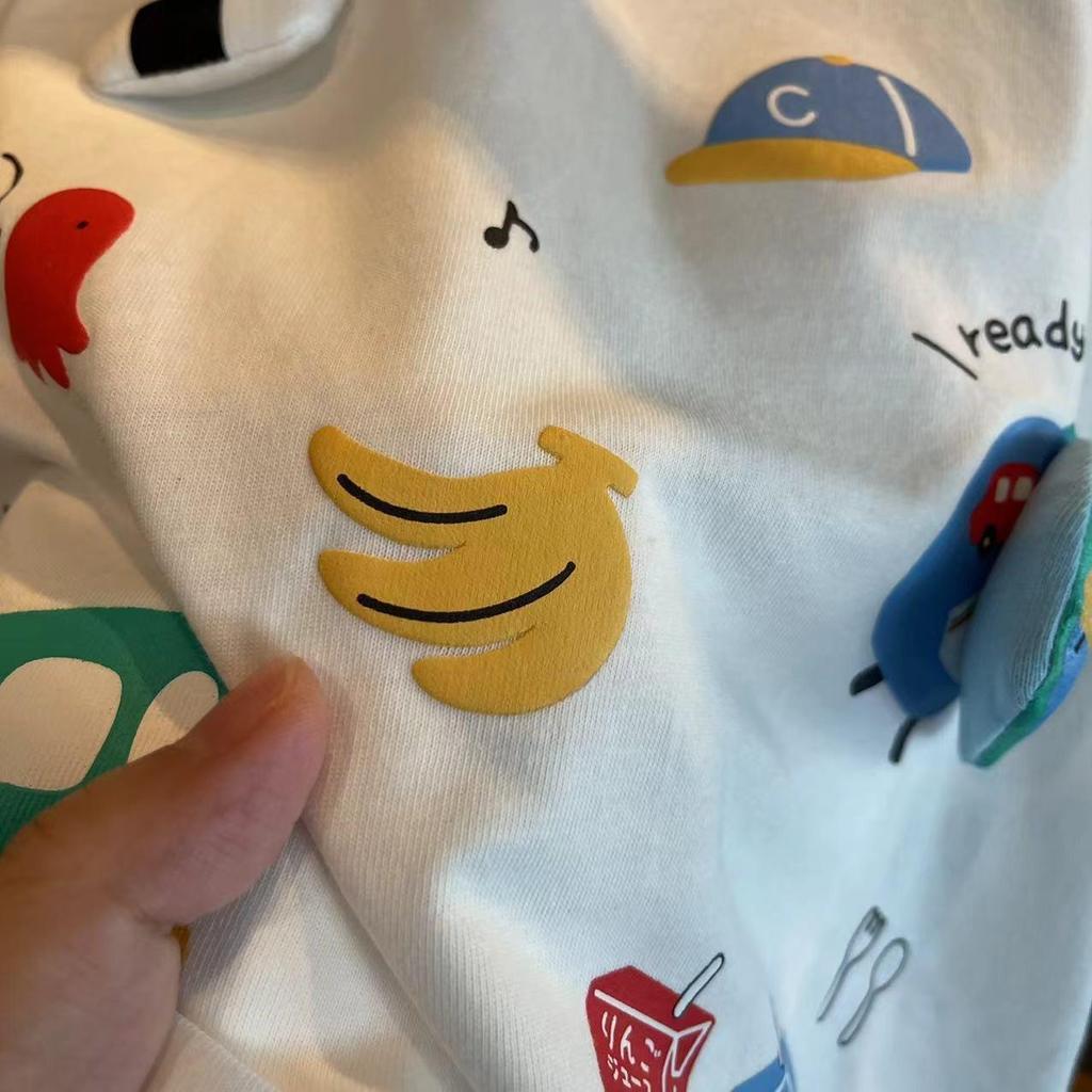 2025 3D Dinosaur Panda Rice Ball Japanese Style Summer Trendy Short-Sleeve T-Shirt for Men, Women, and Kids