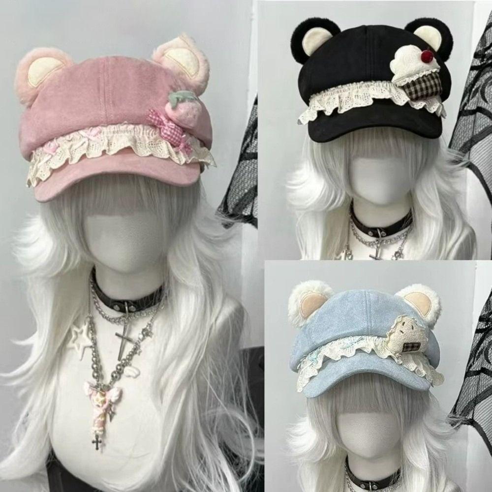 3D Cat Ears Cake Cat Ears Cap Lightweight Cat Ear Cap New Newsboy Cap Party Wear