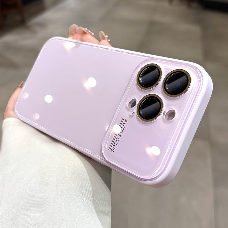 Luxury Candy Tempered Glass Camera Protection Case for iPhone 17 16 15 14 13 12 Pro Max Shockproof Bumper Armor Hard Cover Capa