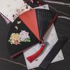 Chinesischer Stil Japanischer Klassischer Faltfächer Antiker Stil Schwarzer Faltfächer für Damen Handgefertigt Exquisite Handfächer