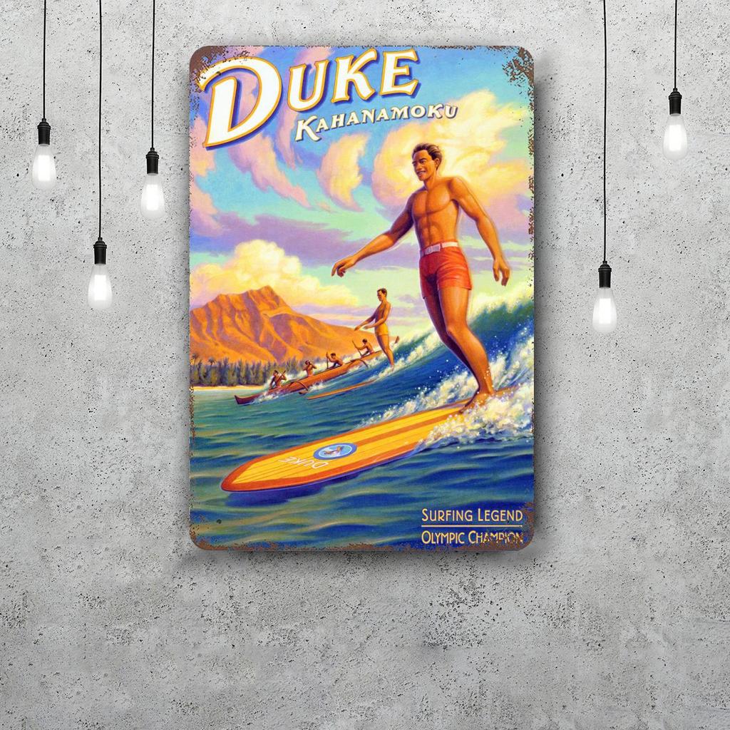 surfing Vintage Metal Tin Signs Posters Decor Retro Metal Plaque Wall Art Decor for Garage Bar