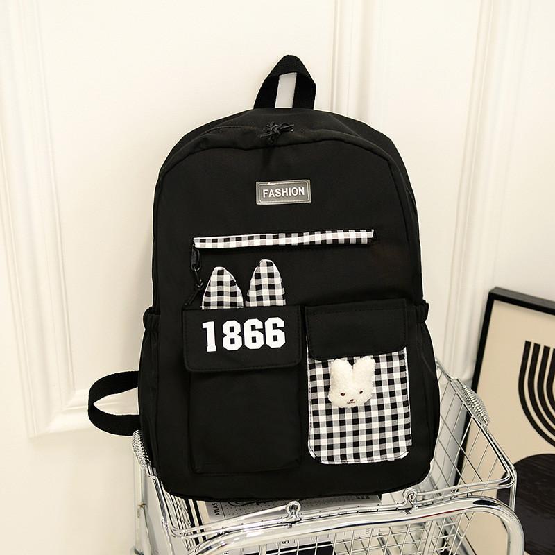 

Lightweight Urban Chic Nylon Backpack For High School Girls With Large Capacity чорний