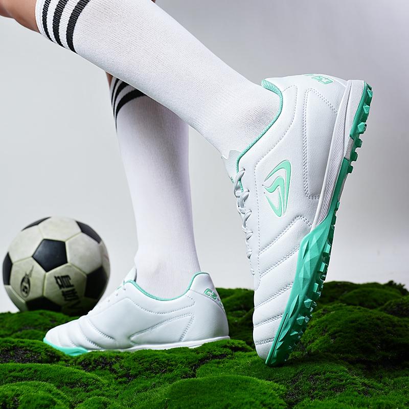 32-44 Kids Football Boots Rubber Soft Sole Short Nails Artificial Turf Leather Youth Kids Football Shoes Men's Sports Large Size Football Shoes