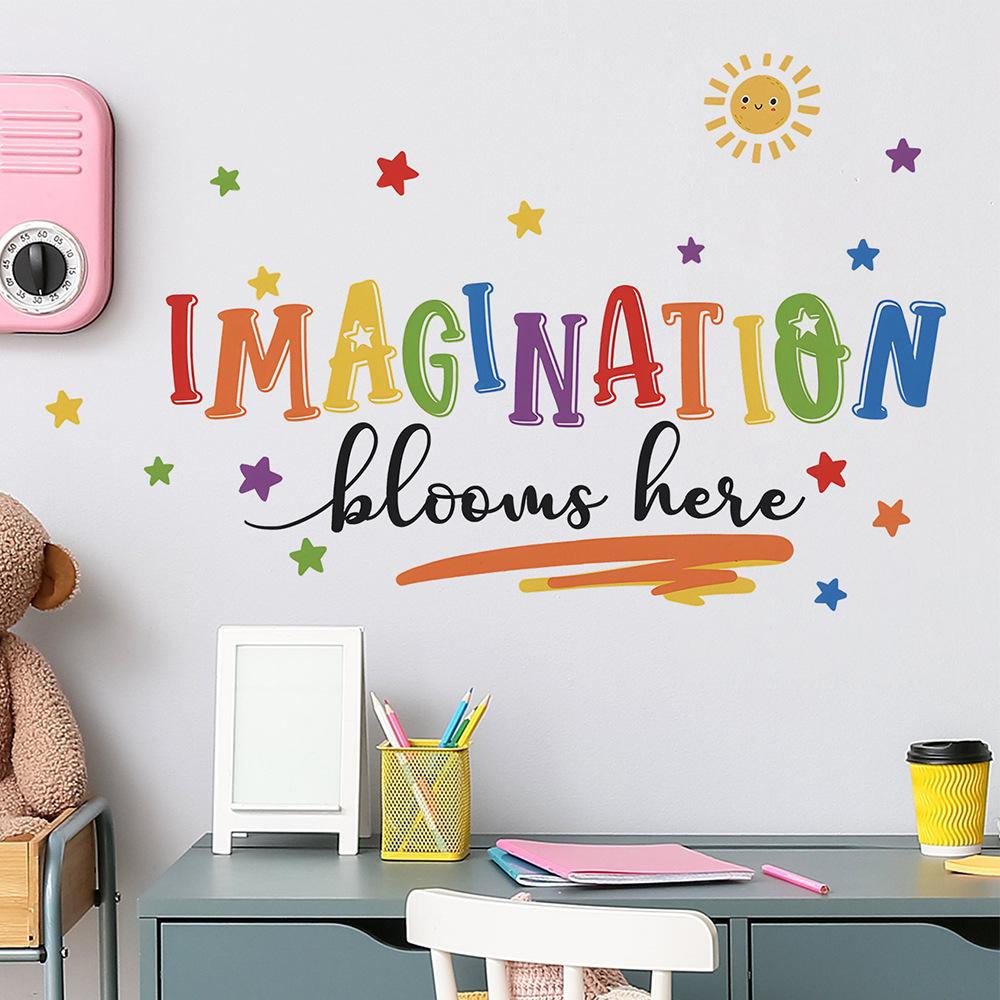 English Slogan Classroom Background Wall Beautification and Decoration Wall Stickers