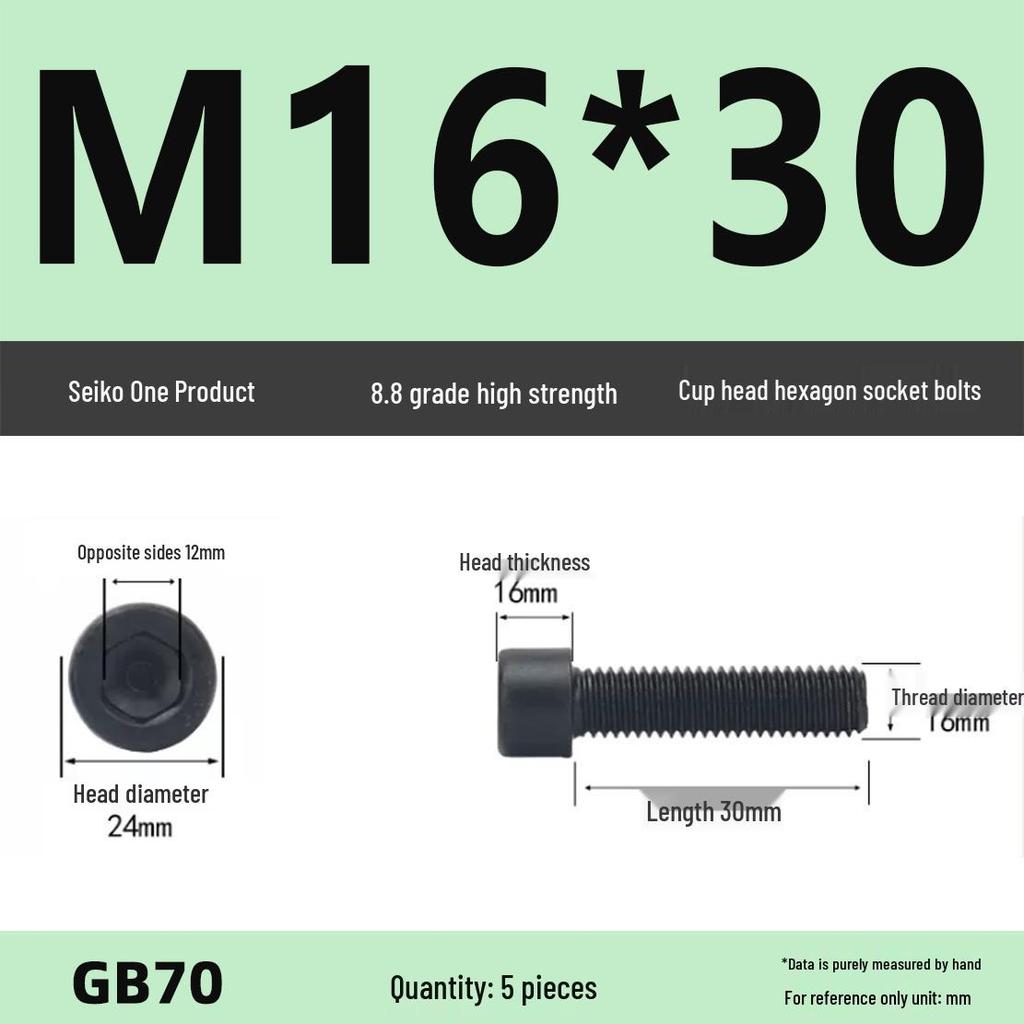 8.8 High-Strength Socket Head Cap Screw Bolt (M4-M16)