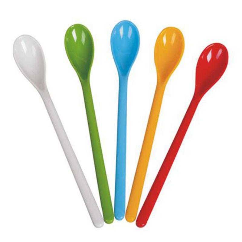 1pc Lange Griff Bunte Kunststoff Löffel Geschirr Löffel Für Kaffee Gelee Eis Dessert Vorspeise Rühren Löffel