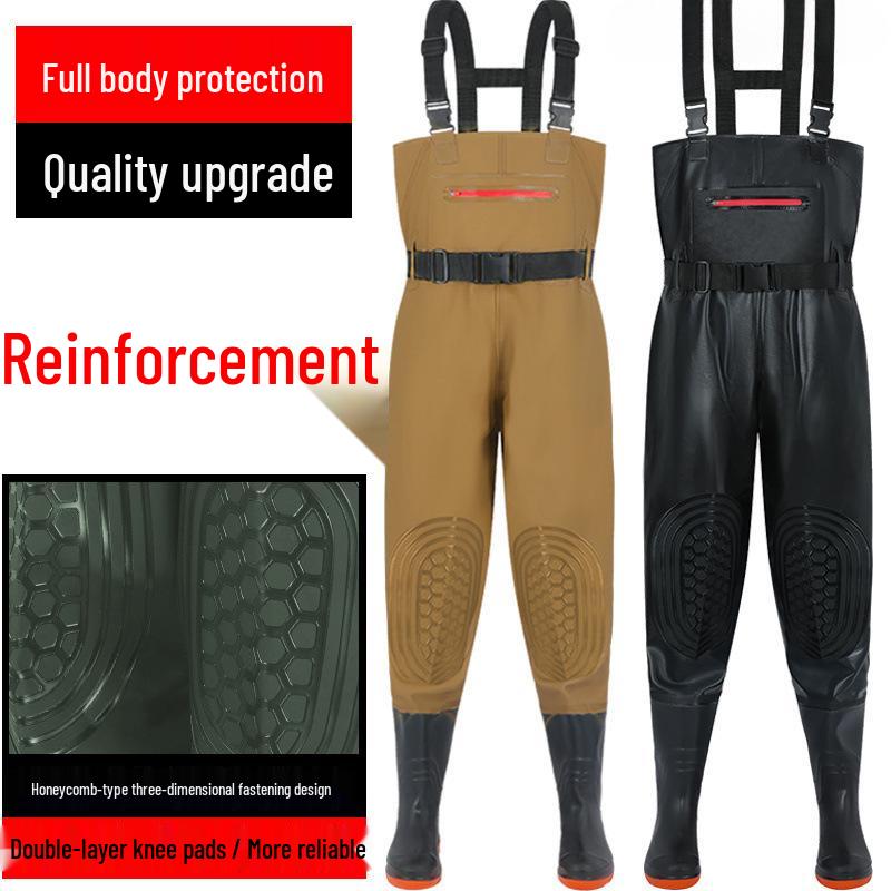 2025 Slitstarka Vattentäta Vaders med Halkskydd: Förtjockade Helfodrade Fiskebyxor för Herrar & Damer