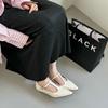 French Retro Xiaoxiangfeng One-Word Buckle With Low-Heeled Mary Jane Shoes, Versatile Temperament, Gentle Commute Night