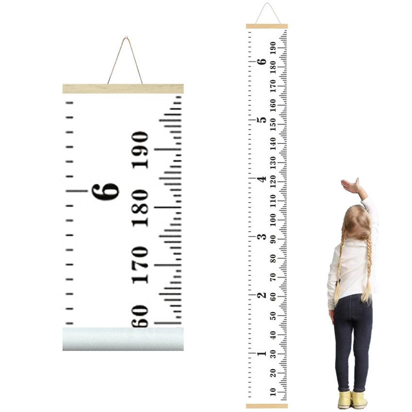 Wooden Wall Hanging Wall Sticker For Kids Room Decoration Height Measure Ruler Wallpaper Baby Growth Chart Decor On The Wall