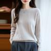 New Autumn-winter Cable-knit Wool Sweater for Women, Loose Round-neck Base Layer Sweater, Knitted Long-sleeve Sweater.