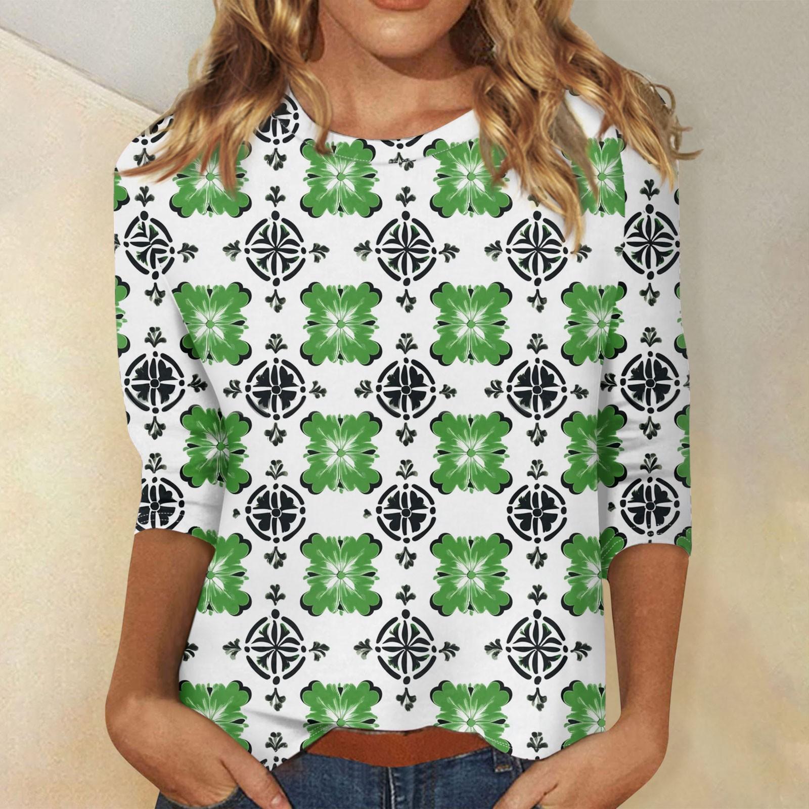 

Рубашки с рукавом 3/4 для женщин, футболки с принтом, блузки, повседневные, больших размеров, базовые топы, пуловеры XXXXXL