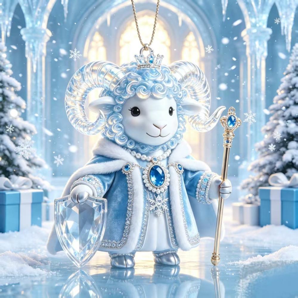 Shining Goat Hanging Ornament Artificial Rhinestone Animal Hanging Decoration Backpack Decoration