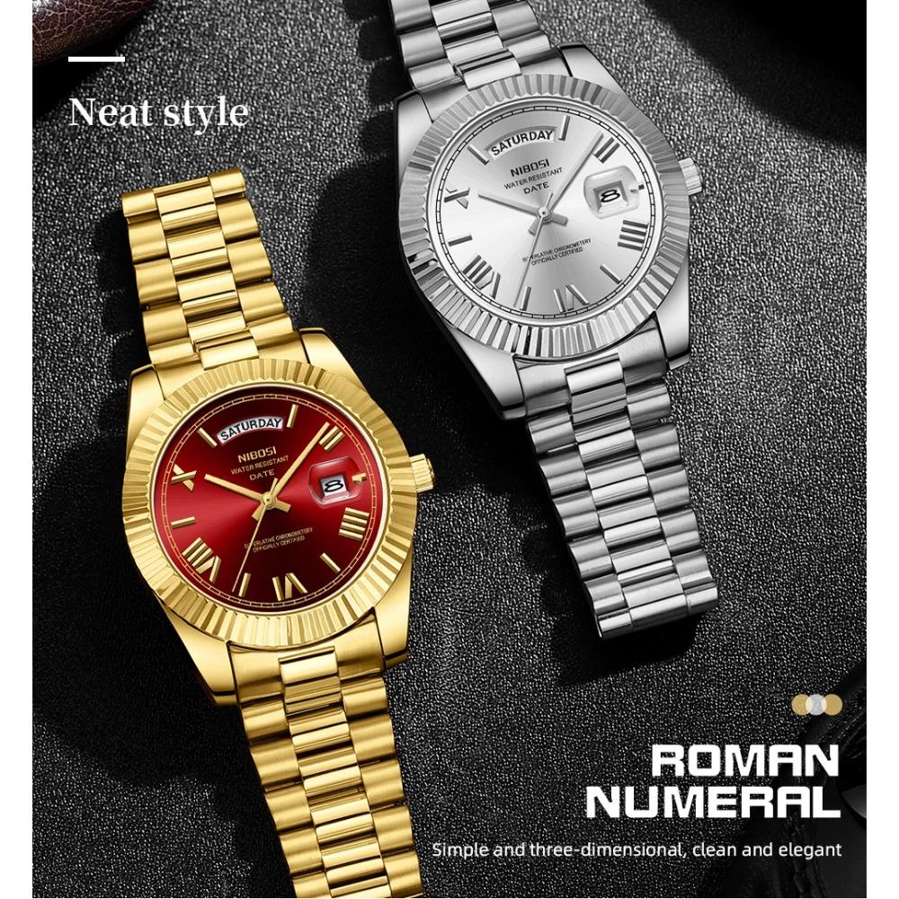 Luxus Edelstahl Quarzuhren für Herren Luxus Datumsanzeige Leuchtend Mode Herrenuhr