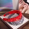 Velvet Wide Hairband Solid Color Sponge Hair Band Shining Sequins Headband  Girl
