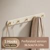 1Pc Wall Mounted Clothes Rack Bedroom Rows Of Back Door Hooks Space Saving No Hole Punching Bathroom