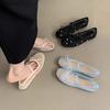Summer Mesh Shoes Women's Breathable Shoes Korean Version Temperament Fairy Style Hollow Single Shoes Women's Flat Bottom One Pedal Mary Jane Shoes