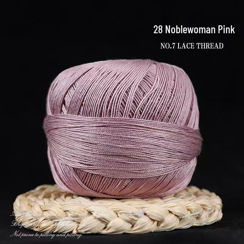 No. 7 Pure Cotton Silk Lace Yarn – Hand-Knitted, Strong Twist, Soft Half-Sleeve Crochet Yarn